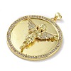 Rack Plating Brass Micro Pave Clear Cubic Zirconia Pendants KK-K341-53B-G-2
