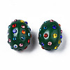 Polymer Clay Rhinestone Beads RB-T017-32F-2