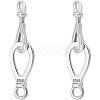 2 Sets 925 Sterling Silver Hook Clasps STER-BBC0007-98-1