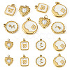 8Pcs 4 Styles 304 Stainless Steel Enamel Pendants STAS-TA0006-19-2