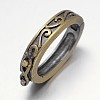 Carved Oval Rack Plating Brass Twister Clasps KK-L115-04AB-NF-1