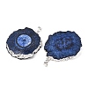 Dyed Natural Druzy Solar Quartz Crystal Pendants G-F693-01J-S-2