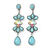 Alloy Synthetic Turquoise Dangle Stud Earrings EJEW-U053-05AS-4