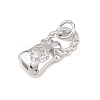 Brass Micro Pave Clear Cubic Zirconia Pendants KK-G544-08P-02-2