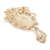 Baroque Flower Fern Green & Rose Rhinestone Brooch Pin JEWB-Z031-12KCG-3