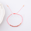 2mm Faceted Natural Rhodochrosite Beaded Braided Adjustable Bracelets for Women PF2854-11-1