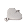 Non-Tarnish 304 Stainless Steel Heart Connector Charms STAS-R222-01P-2