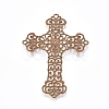 Brass Filigree Joiners Links KK-G368-02AB-2