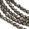 Natural Gold Pyrite/Golden Pyrite Beads Strands G-G458-I01-6mm-4
