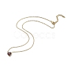304 Stainless Steel Dark Red Cubic Zirconia Heart Pendant Necklaces for Women NJEW-Z064-04G-4