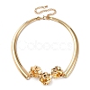 Iron Flower Link Choker Necklaces for Women LS-NJEW-U046-02G-2