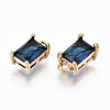 Brass Glass Rhinestone Pendants GLAA-S179-21A-RS-2