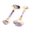 Natural Amethyst Brass Face Massager MRMJ-G009-47G-2