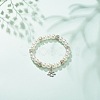 ABS Plastic Imitation Pearl  & Rhinestone Beaded Stretch Bracelet with Alloy Charm for Women BJEW-JB08526-03-2