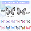 60Pcs 12 Colors  Polyester Butterfly Ornament Accessories FIND-SP0004-59-2