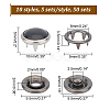 50 sets 10 Style Brass Snap Buttons FIND-NB0004-07-2