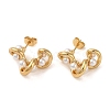 Twist 304 Stainless Steel Stud Earrings EJEW-U003-31G-1