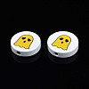 Halloween Printed Natural Wood Beads WOOD-T021-95-3