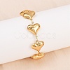 304 Stainless Steel Heart Link Chain Bracelets for Valentine's Day Gift BJEW-D359-17A-G-6