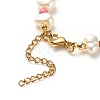 ABS Plastic  Pearl Beaded Anklets with Round Acrylic Beads for Women AJEW-AN00499-5