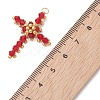 Glass Seed Beaded Pendants PALLOY-MZ01287-02-4