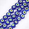 Handmade Evil Eye Lampwork Beads Strands LAMP-S191-02C-15-2