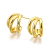 Brass Half Hoop Earrings LS-EJEW-A056-09G-2
