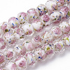 Handmade Gold Sand Lampwork Beads Strands LAMP-R141-12mm-12-1