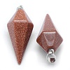 Natural & Synthetic Mixed Stone Pointed Pendants KK-E757-F-P-3