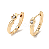 Brass Pave Clear Cubic Zirconia Hoop Earrings KK-CBACA55-02G-3