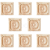 Square Wood Carved Floral Decorative Blocks WOOD-WH0124-160B-1