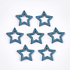 Painted Poplar Wood Pendants WOOD-T021-10J-1