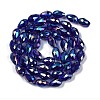 Transparent Electroplate Glass Beads Strands EGLA-N013-T6mm-B07-2