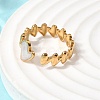 Heart 304 Stainless Steel Open Cuff Rings for Women RJEW-A091-02G-3