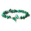 Fashionable Natural Malachite Chips Beaded Bracelets TI6720-10-1