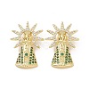 Brass Micro Pave Cubic Zirconia Pendants ZIRC-P106-47G-3
