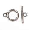 Tarnish Resistant 304 Stainless Steel Textured Toggle Clasps STAS-A048-01P-1