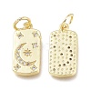 Brass Micro Pave Clear Cubic Zirconia Charms X-ZIRC-L076-054G-2