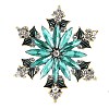 Snowflake Alloy Rhinestone Brooches for Backpack Clothes PW-WGC3E36-01-1