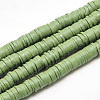 Flat Round Handmade Polymer Clay Bead Spacers CLAY-R067-3.0mm-43-1