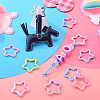 12Pcs Spray Paint Alloy Spring Gate Rings FIND-TA0010-90-7