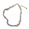 Natural Rose Quartz Chips Beaded Necklace NJEW-FZ00004-07-1
