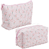 2Pcs 2 Styles Portable Travel Polyester Cosmetic Zipper Storage Clutch Bags ABAG-CY0001-01E-1