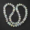 Transparent Electroplate Glass Beads Strands EGLA-P062-01A-3