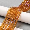 Transparent Electroplate Glass Beads Strands EGLA-A039-T3mm-L28-4