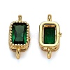 Real 18K Gold Plated Brass Micro Pave Cubic Zirconia Links Connectors ZIRC-L100-009G-2