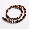 Round Natural Tiger Eye Gemstone Bead Strands G-J333-03-10mm-2