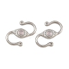 304 Stainless & Natural Rose Quartz S-Hook Clasps SA-CBA3073-02P-02-1
