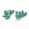 Spray Painted Alloy Rhinestone Pendants PALLOY-Q433-033D-RS-2