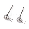 Non-Tarnish 304 Stainless Steel Stud Earring Findings STAS-G012-2-1